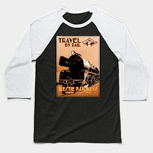 Retro Steam Rail Travel_04 Baseball T-Shirt